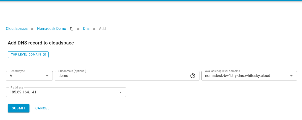 Create DNS Record IP